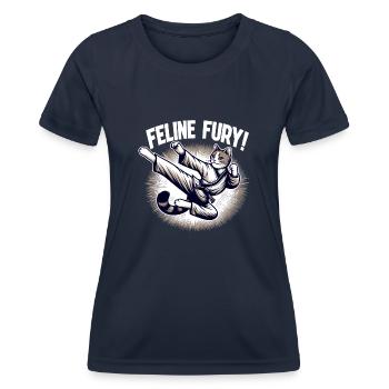 Kung Fu Chinesisches Kung Fu Asiatisches Kung Fu - Frauen Funktions-T-Shirt - Navy - Vorne - AI Model Female 172 light (172cm)