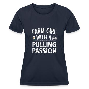 Tractor Pulling Tractor Pulling Tractor Power Farm - Women's Functional T-Shirt - navy - Front - AI Model Female 172 light (172cm)