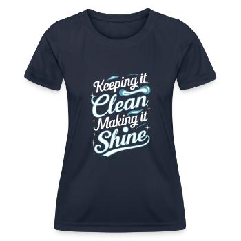 Administrateurs de l’école Personnel de l’école Gardiens - T-shirt sport Femme - bleu marine - Devant - AI Model Female 172 light (172cm)