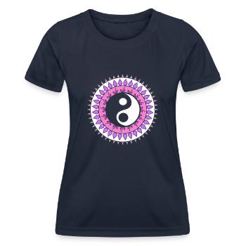 Yin-Yang-Mandala Feng Shui-Berater - Frauen Funktions-T-Shirt - Navy - Vorne - AI Model Female 172 light (172cm)