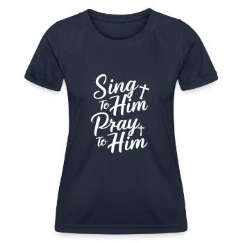 Musique chorale Chant religieux Musique confessionnelle - T-shirt sport Femme - bleu marine - Devant - AI Model Female 172 light (172cm)
