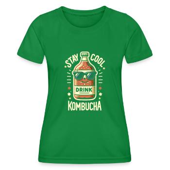 Vorteile Von Kombucha Für Brewer Maker Tea Lover - Frauen Funktions-T-Shirt - Kelly Green - Vorne - AI Model Female 172 dark (172cm)