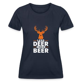 Vivez l’excitation de la chasse au cerf en forêt avec - T-shirt sport Femme - bleu marine - Devant - AI Model Female 172 light (172cm)