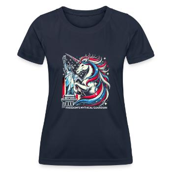 Patriotisme magique Licorne américaine États-Unis - T-shirt sport Femme - bleu marine - Devant - AI Model Female 172 light (172cm)