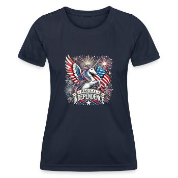 Patriotisme magique Licorne américaine États-Unis - T-shirt sport Femme - bleu marine - Devant - AI Model Female 172 light (172cm)