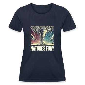 Erlebe Die Faszinierende Welt Des Tornadojagens - Frauen Funktions-T-Shirt - Navy - Vorne - AI Model Female 172 light (172cm)