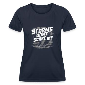 Erlebe Die Faszinierende Welt Des Tornadojagens - Frauen Funktions-T-Shirt - Navy - Vorne - AI Model Female 172 light (172cm)