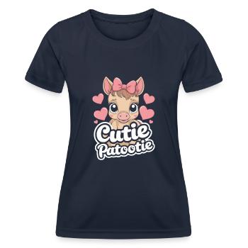 Amoureux des chevaux, soins aux poulains, équitation, passion - T-shirt sport Femme - bleu marine - Devant - AI Model Female 172 light (172cm)