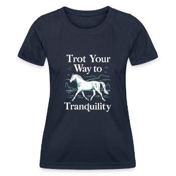 Guérison par l’équithérapie et - T-shirt sport Femme - bleu marine - Devant - AI Model Female 172 light (172cm)
