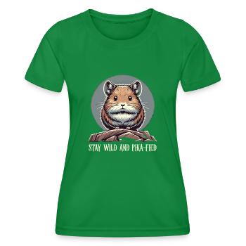 Design américain Pika Lover pour Pika - T-shirt sport Femme - vert - Devant - AI Model Female 172 dark (172cm)