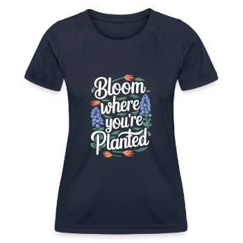 Texas Wildflowers Season Fields Flowers Texas - Women's Functional T-Shirt - navy - Front - AI Model Female 172 light (172cm)