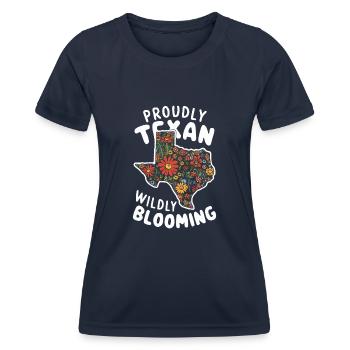 Texas Wildflowers Season Fields Flowers Texas - Women's Functional T-Shirt - navy - Front - AI Model Female 172 light (172cm)