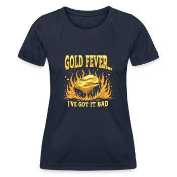 Goldrausch Abenteuer Goldsucher Schatzsuche - Frauen Funktions-T-Shirt - Navy - Vorne - AI Model Female 172 light (172cm)