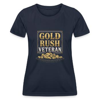Goldrausch Abenteuer Goldsucher Schatzsuche - Frauen Funktions-T-Shirt - Navy - Vorne - AI Model Female 172 light (172cm)