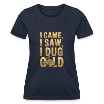 Goldrausch Abenteuer Goldsucher Schatzsuche - Frauen Funktions-T-Shirt - Navy - Vorne - AI Model Female 172 light (172cm)