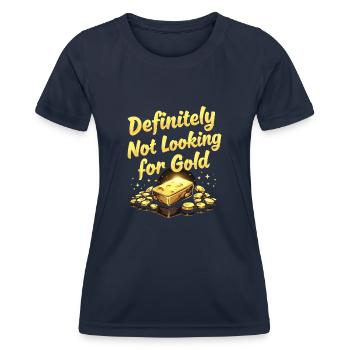 Goldrausch Abenteuer Goldsucher Schatzsuche - Frauen Funktions-T-Shirt - Navy - Vorne - AI Model Female 172 light (172cm)