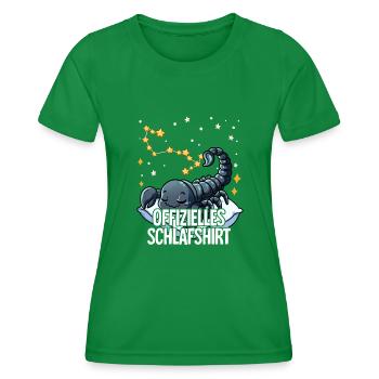 Chemise de nuit officielle Zodiac Scorpion - T-shirt sport Femme - vert - Devant - AI Model Female 172 dark (172cm)