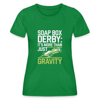 Boîte à savon alimentée par gravité Soap Box Racing Adventure pour le bricolage - T-shirt sport Femme - vert - Devant - AI Model Female 172 dark (172cm)