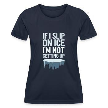 Hiver--froid-plaintes - T-shirt sport Femme - bleu marine - Devant - AI Model Female 172 light (172cm)