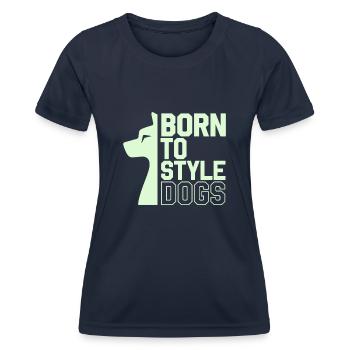 Passionné de soins pour chiens Soins et soins pour chiens - T-shirt sport Femme - bleu marine - Devant - AI Model Female 172 light (172cm)