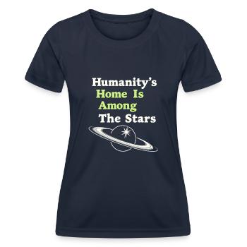 Exploration spatiale Découverte cosmique - T-shirt sport Femme - bleu marine - Devant - AI Model Female 172 light (172cm)