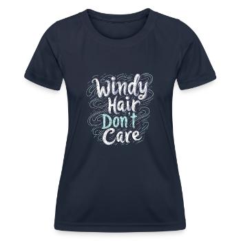 Whimsical Weather Patterns, Whimsical Clouds, Funny - Women's Functional T-Shirt - navy - Front - AI Model Female 172 light (172cm)