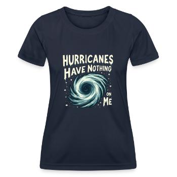 Whimsical Weather Patterns, Whimsical Clouds, Funny - Women's Functional T-Shirt - navy - Front - AI Model Female 172 light (172cm)