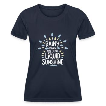 Whimsical Weather Patterns, Whimsical Clouds, Funny - Women's Functional T-Shirt - navy - Front - AI Model Female 172 light (172cm)