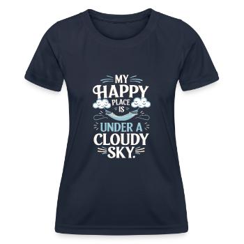 Cloudy view, Relaxing sky, Dreamy - Women's Functional T-Shirt - navy - Front - AI Model Female 172 light (172cm)