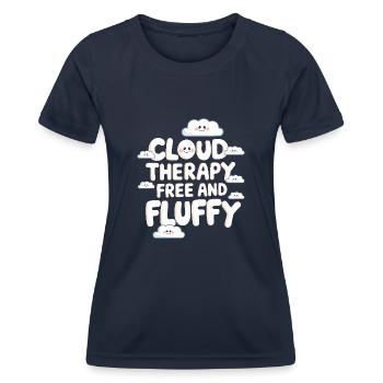 Wolkenblick, Entspannender Himmel, Verträumte - Frauen Funktions-T-Shirt - Navy - Vorne - AI Model Female 172 light (172cm)