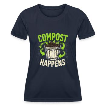 Adeptes du compostage Jardinage durable - T-shirt sport Femme - bleu marine - Devant - AI Model Female 172 light (172cm)