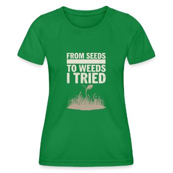 DIY Jardin, Jardinage, Humour, Plantes - T-shirt sport Femme - vert - Devant - AI Model Female 172 dark (172cm)