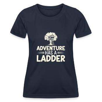 Constructeur de cabanes dans les arbres Construction de cabane dans les arbres - T-shirt sport Femme - bleu marine - Devant - AI Model Female 172 light (172cm)