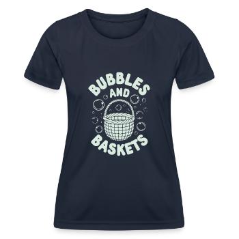 Unterwasser Korb Weben Skurrile Kunsthandwerk - Frauen Funktions-T-Shirt - Navy - Vorne - AI Model Female 172 light (172cm)