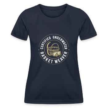 Unterwasser Korb Weben Skurrile Kunsthandwerk - Frauen Funktions-T-Shirt - Navy - Vorne - AI Model Female 172 light (172cm)