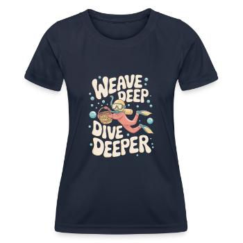 Unterwasser Korb Weben Skurrile Kunsthandwerk - Frauen Funktions-T-Shirt - Navy - Vorne - AI Model Female 172 light (172cm)