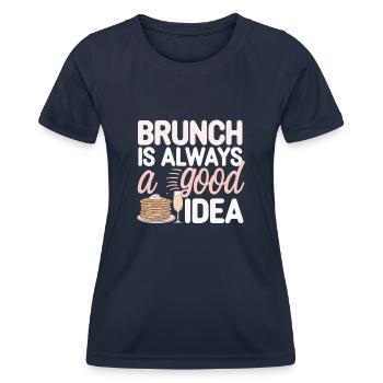 Brunch Kultur Bodenlos Mimosen Liebhaber - Frauen Funktions-T-Shirt - Navy - Vorne - AI Model Female 172 light (172cm)