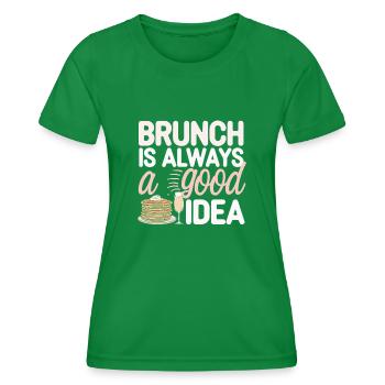 Brunch Kultur Bodenlos Mimosen Liebhaber - Frauen Funktions-T-Shirt - Kelly Green - Vorne - AI Model Female 172 dark (172cm)