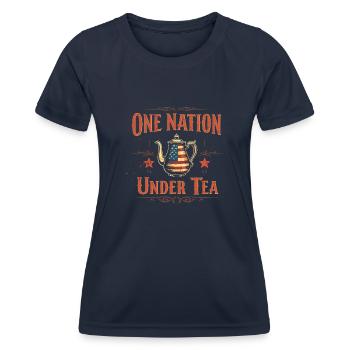 Boston Tea 1773 American Revolution Historic - Frauen Funktions-T-Shirt - Navy - Vorne - AI Model Female 172 light (172cm)