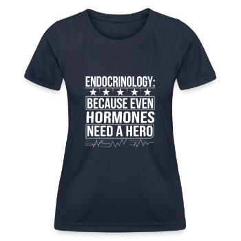 Science médicale pour l’endocrinologie - T-shirt sport Femme - bleu marine - Devant - AI Model Female 172 light (172cm)
