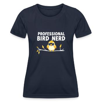 Ornithologue Ornithologue Vavian Enthusiast - T-shirt sport Femme - bleu marine - Devant - AI Model Female 172 light (172cm)