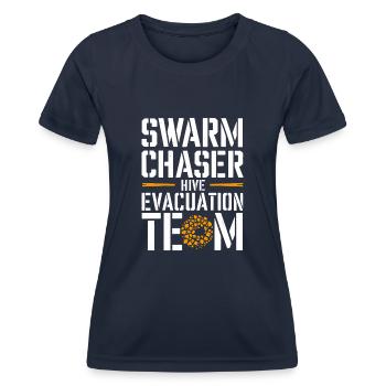Spécialiste de l’élimination des abeilles Sauvetage en essaim vivant - T-shirt sport Femme - bleu marine - Devant - AI Model Female 172 light (172cm)