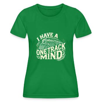 Ich habe einen einspurigen Verstand - Frauen Funktions-T-Shirt - Kelly Green - Vorne - AI Model Female 172 dark (172cm)