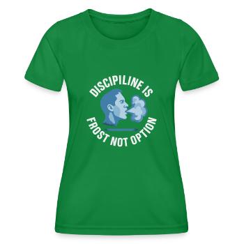 Kaltes Duschen Mentale Härte Kälteexposition - Frauen Funktions-T-Shirt - Kelly Green - Vorne - AI Model Female 172 dark (172cm)