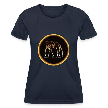 Bear Flagg - Frauen Funktions-T-Shirt - Navy - Vorne - AI Model Female 172 light (172cm)
