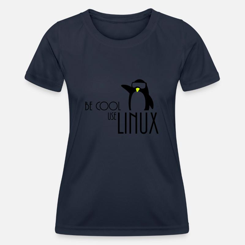 être cool utilisation linux - T-shirt sport Femme - bleu marine