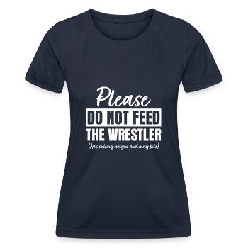 Bitte füttern Sie den Wrestler nicht - Frauen Funktions-T-Shirt - Navy - Vorne - AI Model Female 172 light (172cm)
