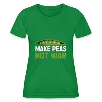 Erbsen machen, nicht Krieg - Frauen Funktions-T-Shirt - Kelly Green - Vorne - AI Model Female 172 dark (172cm)