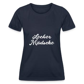 lecker mädsche,mädchen,köln,typo,schrift - Frauen Funktions-T-Shirt - Navy - Vorne - AI Model Female 172 light (172cm)