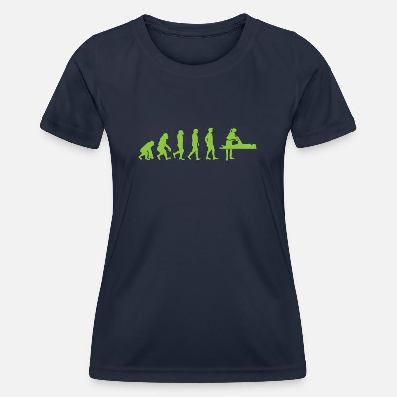 Evolution - Physiotherapist - Funny - Gift - Women's Functional T-Shirt - navy